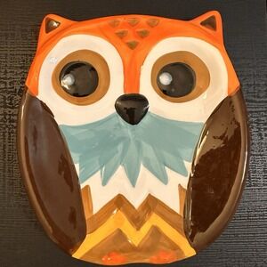 Ceramic Owl Serving Plate, Jewelry Dish, Trinket Dish,‎ Decorative Fall Owl